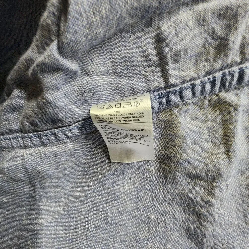 Banana Republic Linen Slim Fit Button Up Short Sleeve Men's Shirt Size M